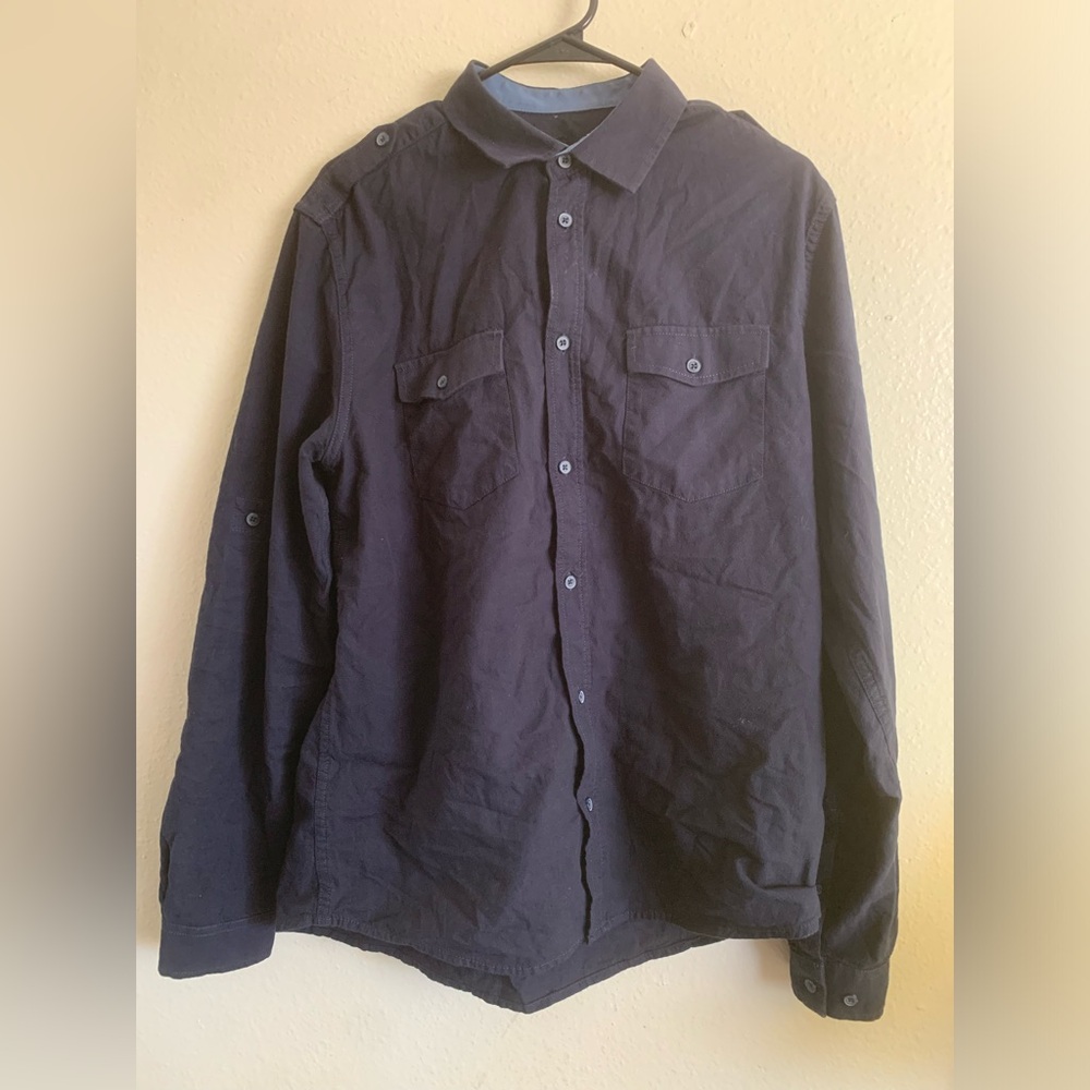 H&M Men's Black Casual Button Down Shirt